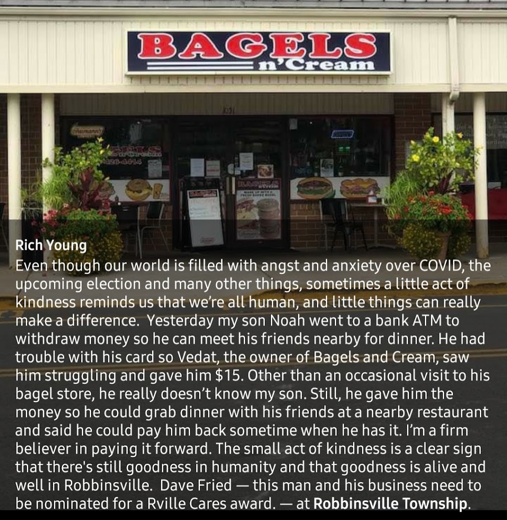 Bagels n Cream | 1051 Washington Blvd, Robbinsville Twp, NJ 08691, USA | Phone: (609) 426-4414