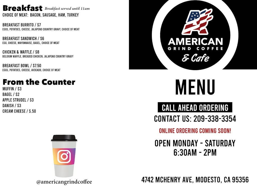 American Grind Coffee and Cafe | 4742 McHenry Ave, Modesto, CA 95356, USA | Phone: (209) 338-3354