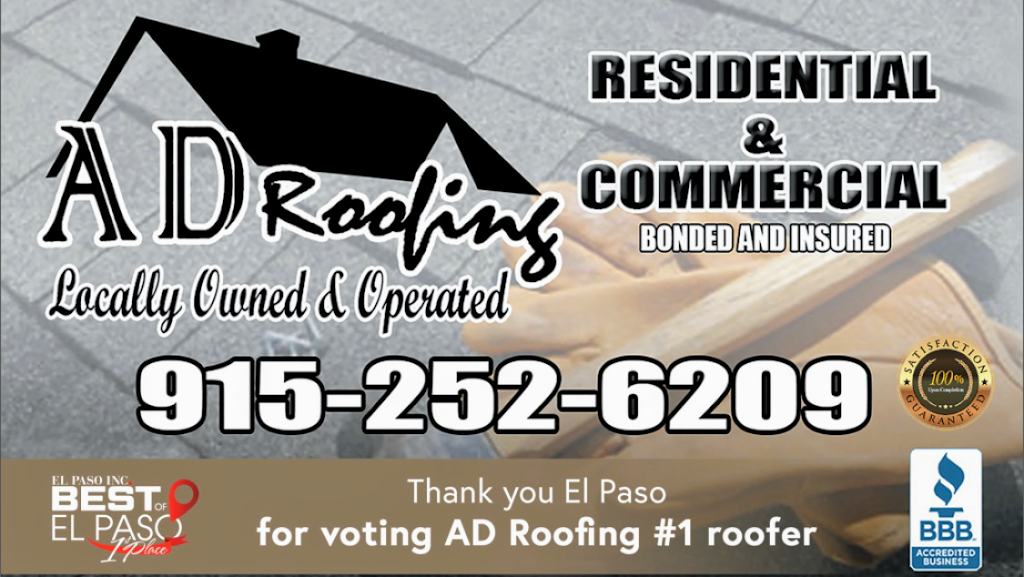 A D Roofing | 6816 Commerce Ave, El Paso, TX 79915, USA | Phone: (915) 252-6209