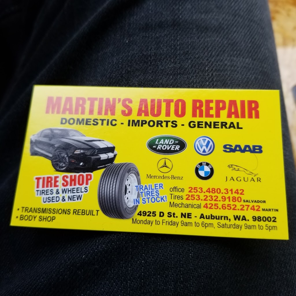 Martins Auto Repair | 4925 D St NE, Auburn, WA 98002 | Phone: (253) 480-3142