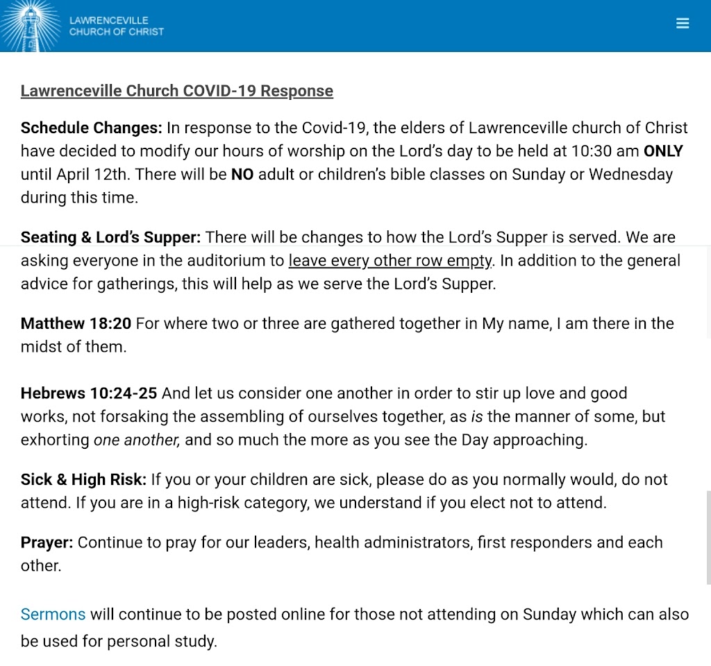 Lawrenceville Church of Christ | 2565 Sugarloaf Pkwy, Lawrenceville, GA 30045, USA | Phone: (770) 962-9188