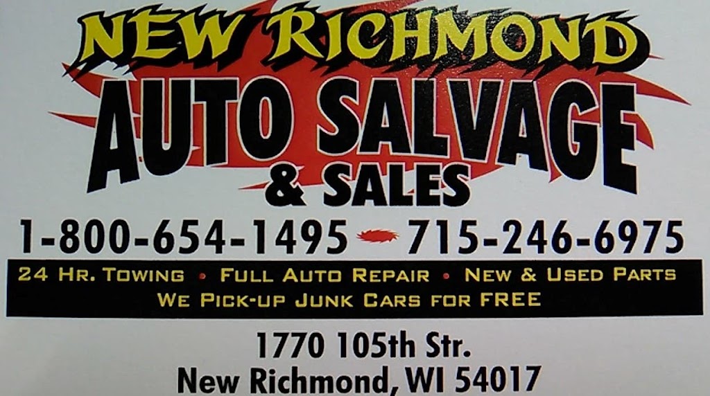 New Richmond Auto Salvage | 1770 105th St, New Richmond, WI 54017, USA | Phone: (715) 246-6975