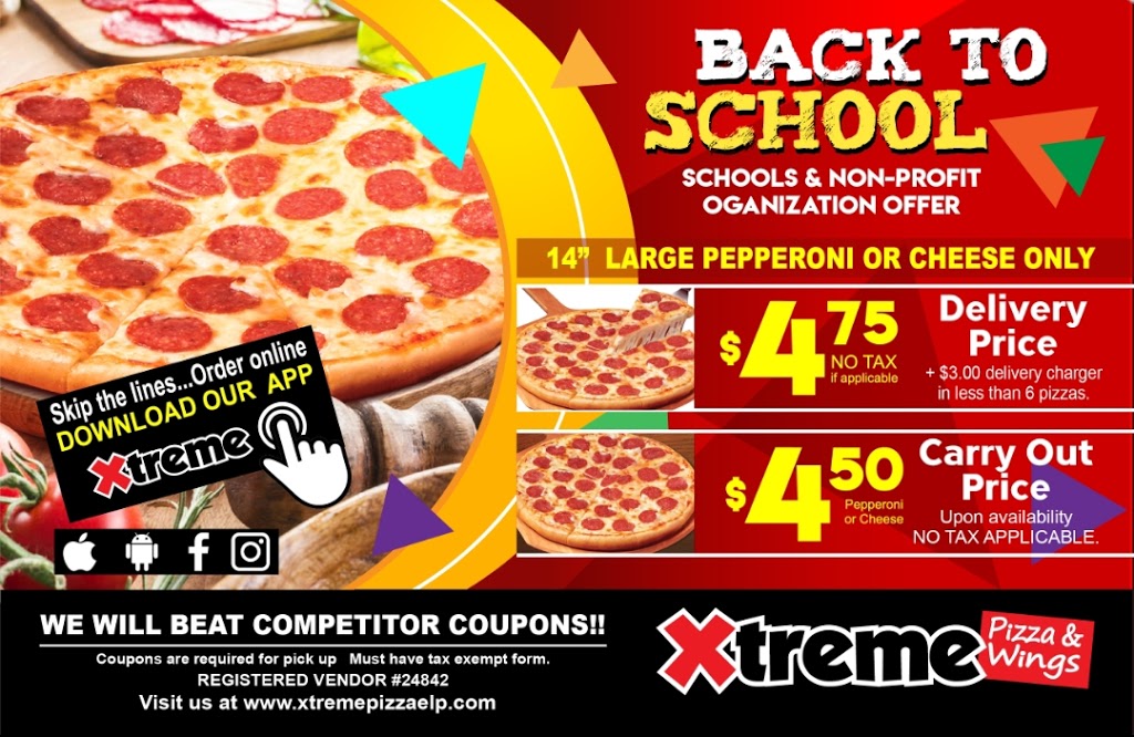 Xtreme pizza Horizon | 919 Horizon Blvd #4406, Socorro, TX 79927, USA | Phone: (915) 790-1400