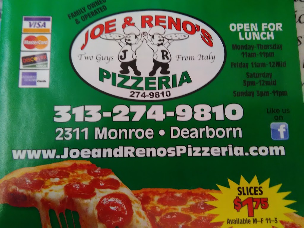 Joe & Renos Pizzeria | 2311 Monroe St, Dearborn, MI 48124, USA | Phone: (313) 274-9810