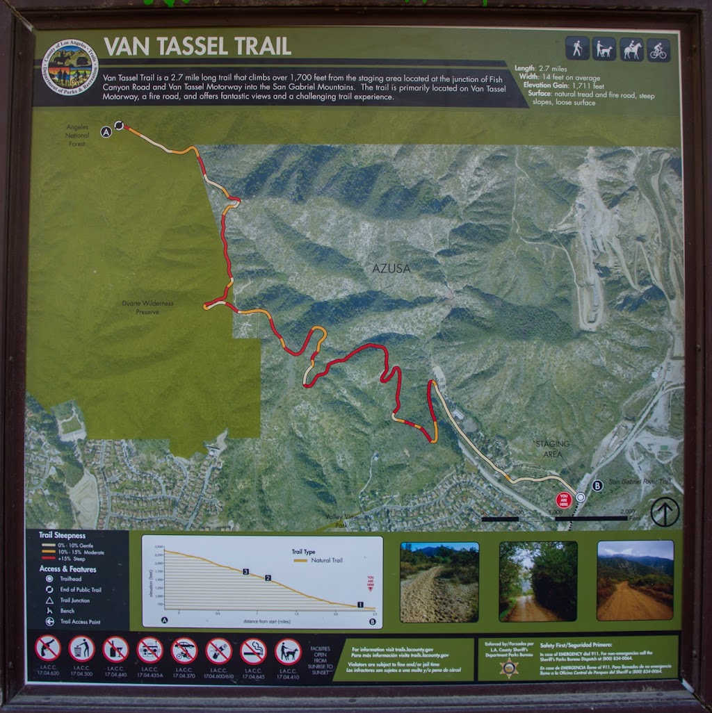Mt Bliss: Van Tassel Trailhead | 3700 Fish Canyon Rd, Duarte, CA 91010, USA | Phone: (800) 834-0064