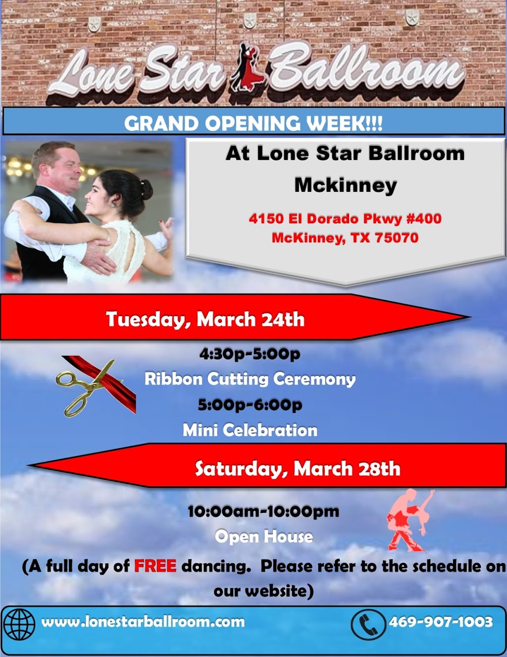 Lone Star Ballroom | 4150 W Eldorado Pkwy STE 400, McKinney, TX 75070, USA | Phone: (469) 907-1003