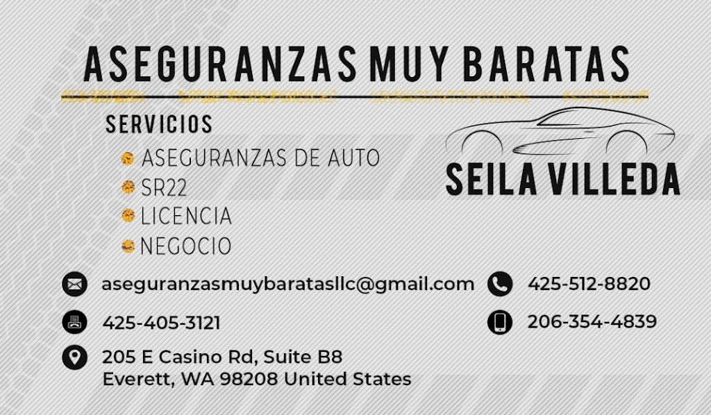 Aseguranzas Muy Baratas, LLC | 205 E Casino Rd B8, Everett, WA 98208, USA | Phone: (425) 512-8820