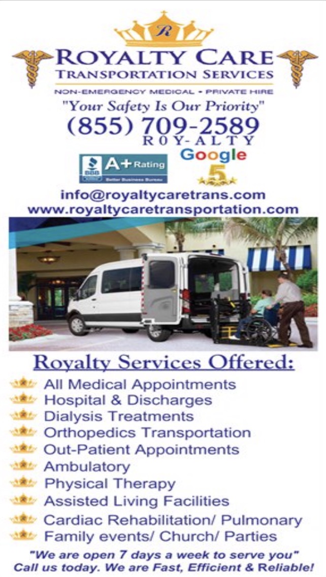 Royalty Care Transportation Services, LLC | 37490 Dequindre Rd, Sterling Heights, MI 48310, USA | Phone: (855) 709-2589