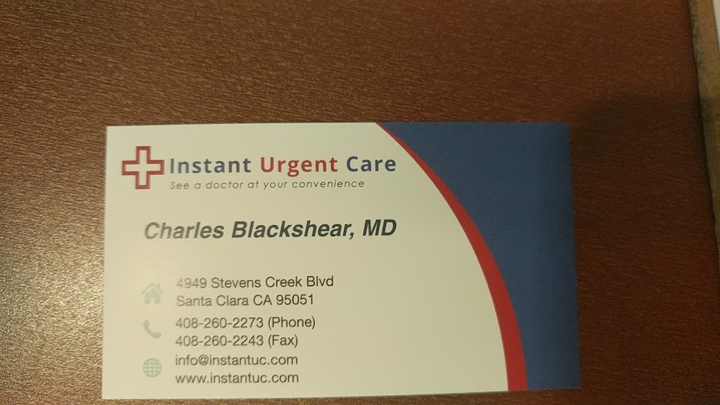 Instant Urgent Care | 4949 Stevens Creek Blvd, Santa Clara, CA 95051, USA | Phone: (408) 260-2273