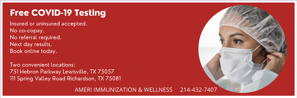 Ameri Immunization & Wellness Center | 3030 N Josey Ln Suite 148-A, Carrollton, TX 75007, USA | Phone: (877) 512-5442