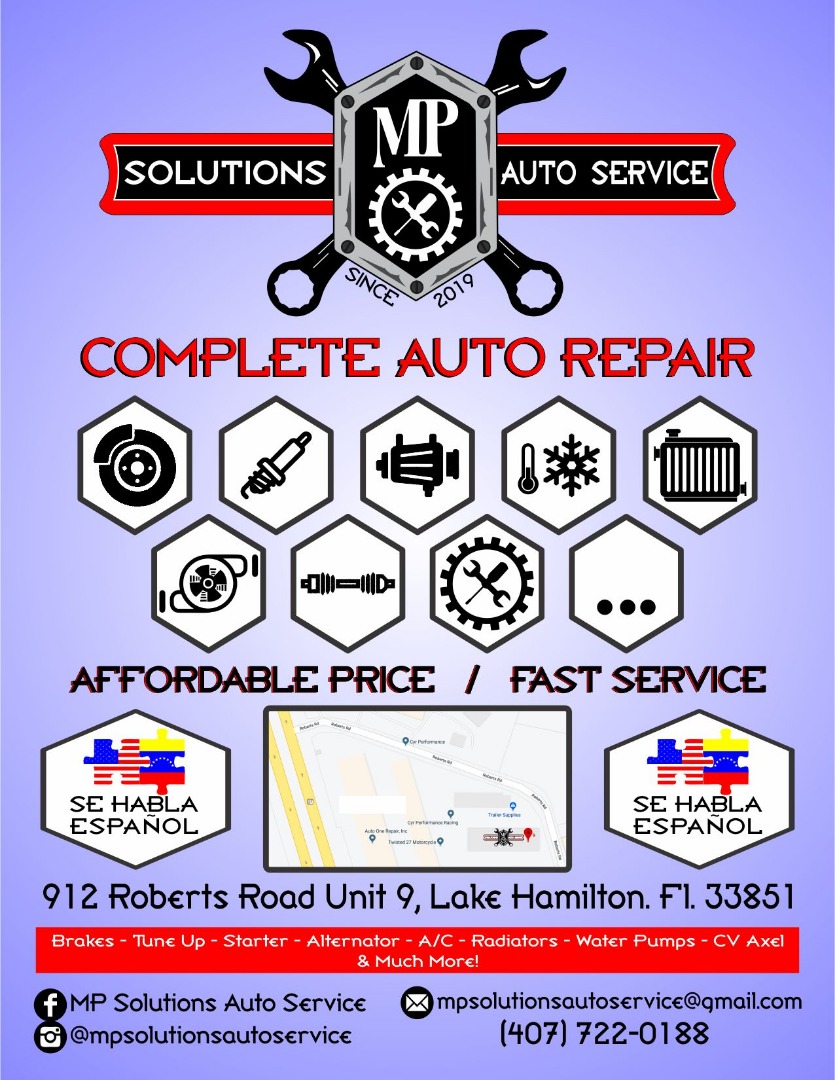 MP Solutions Auto Service | 912 Roberts Rd Unit 9, Fl, Lake Hamilton, FL 33851 | Phone: (407) 722-0188