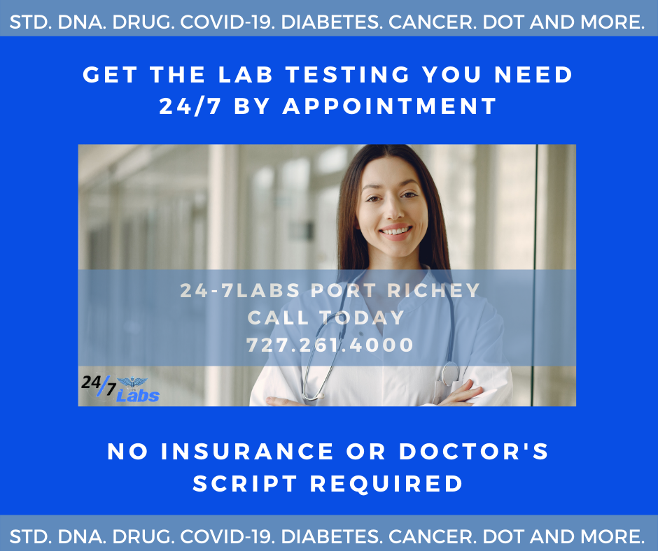 24-7 Labs New Port Richey | 3806 US-19, New Port Richey, FL 34652, USA | Phone: (727) 999-2775