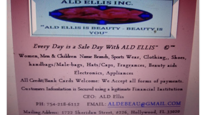 ALD ELLIS Apparel W Accessory Store | C/O 1722, Sheridan St #226, Hollywood, FL 33020 | Phone: (754) 218-6112