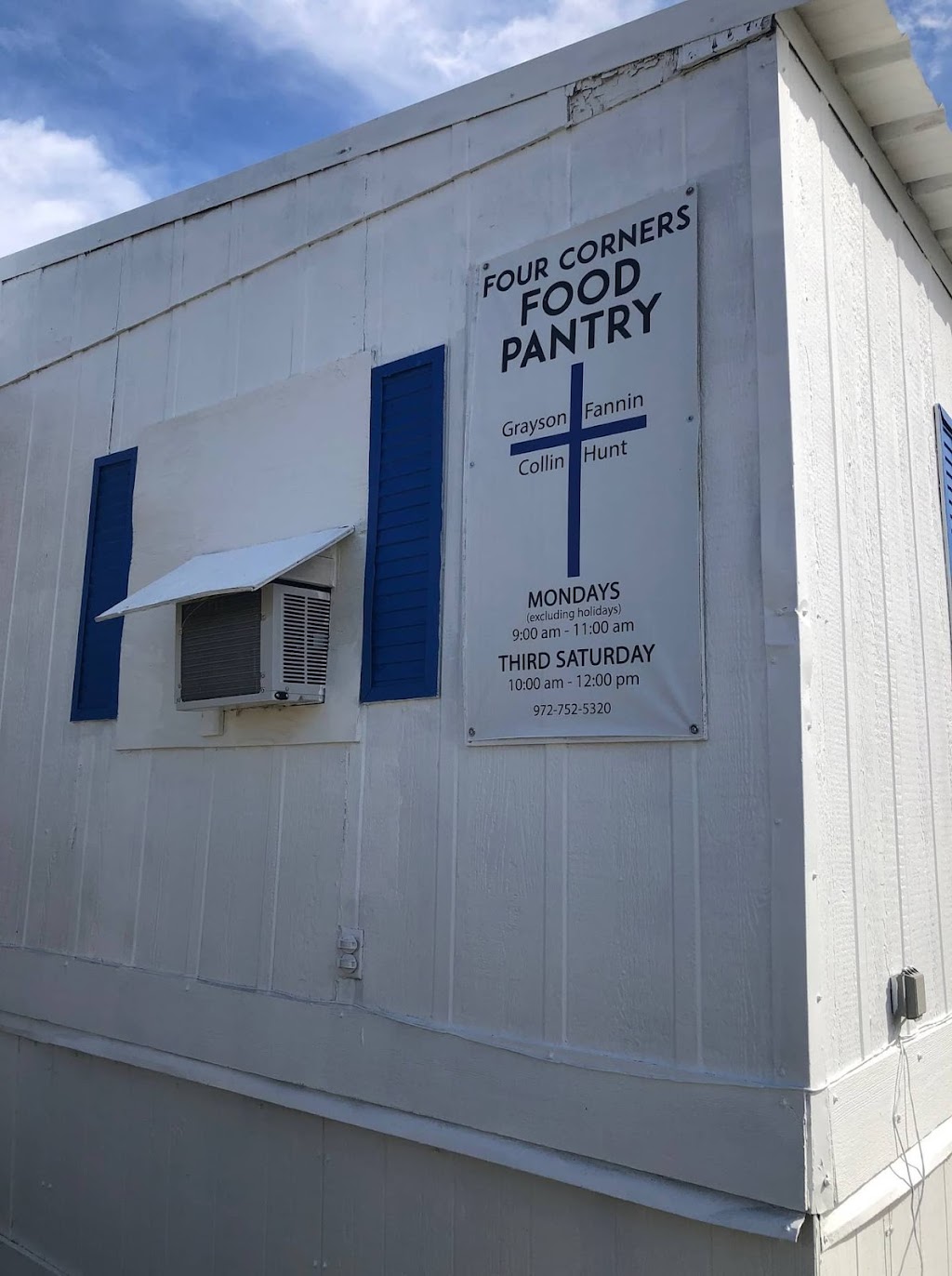 Four Corners Outreach Alliance Food Pantry | 15642 State Hwy 160, Blue Ridge, TX 75424, USA | Phone: (972) 752-5320