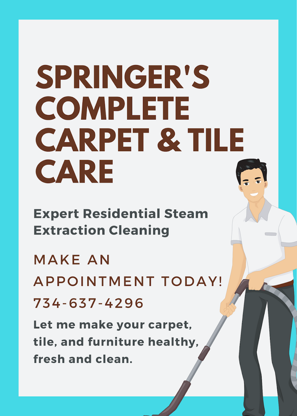 Springers Complete Carpet and Tile Care | 44151 Harmony Ln, Belleville, MI 48111, USA | Phone: (734) 637-4296