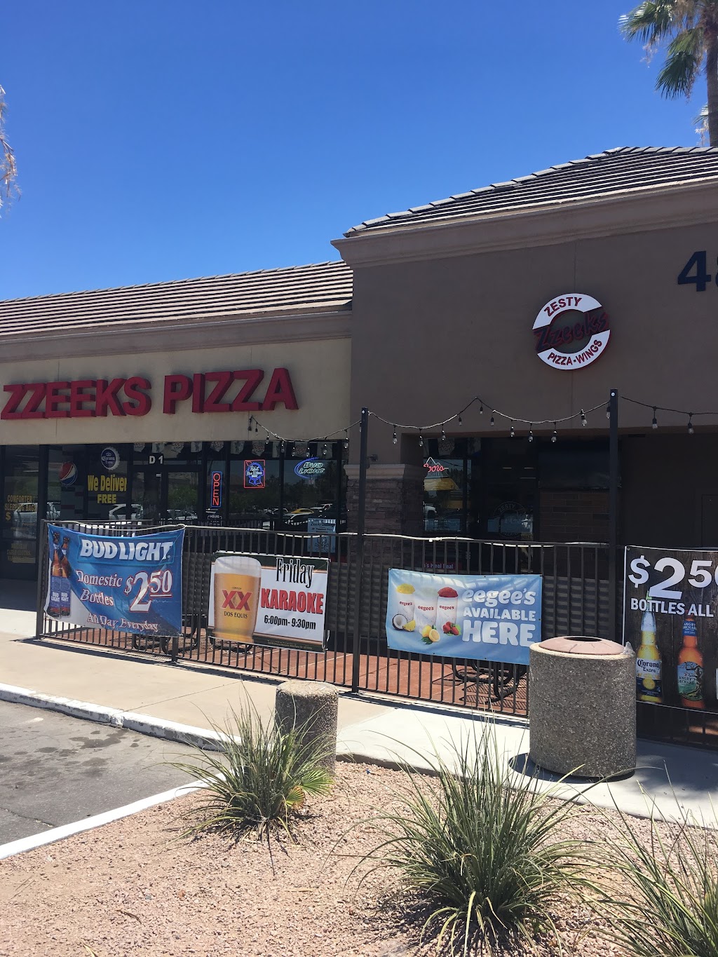 Zesty Zzeeks Pizza & Wings | 4825 E Warner Rd Suite D1-D2, Phoenix, AZ 85044, USA | Phone: (480) 940-5555