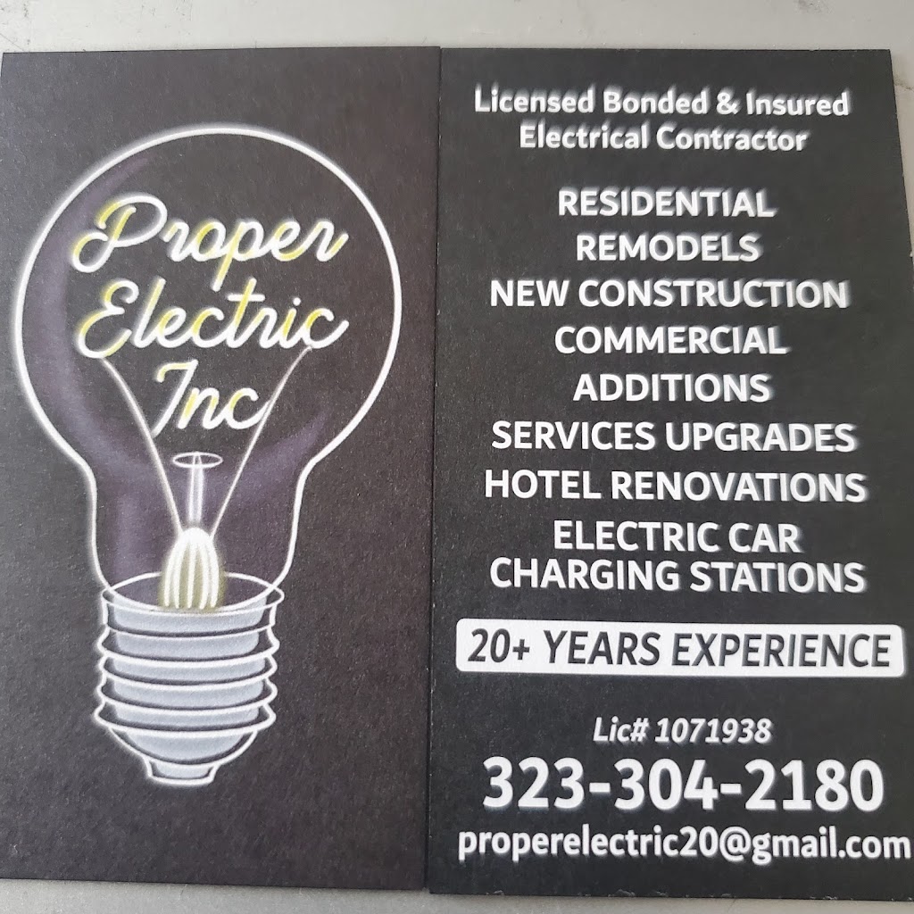 Proper electric inc | 4522 Ellenwood Dr, Los Angeles, CA 90041, USA | Phone: (323) 304-2180