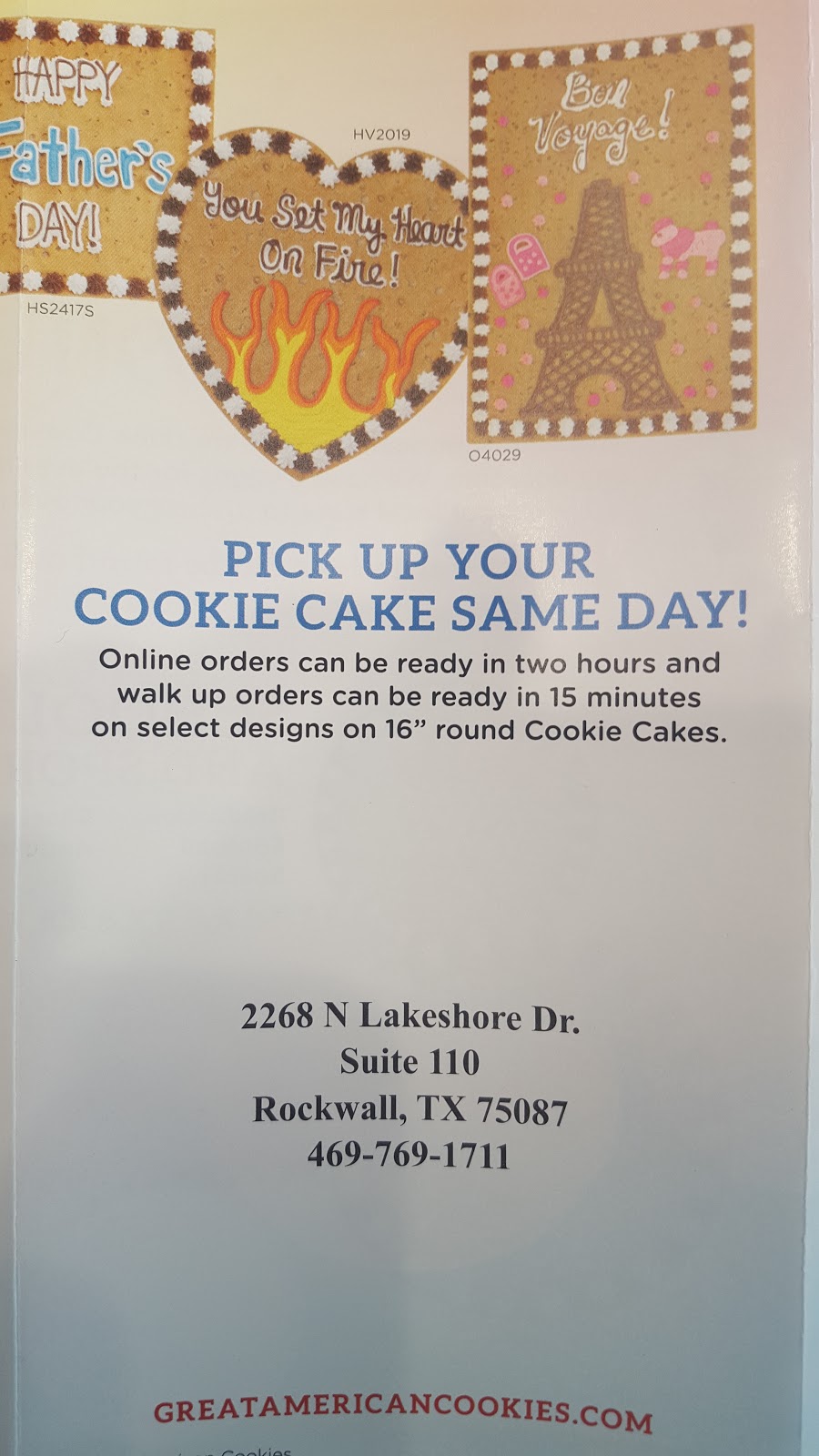 Great American Cookies | 2268 N Lakeshore Dr Suite 112, Rockwall, TX 75087, USA | Phone: (469) 769-1711