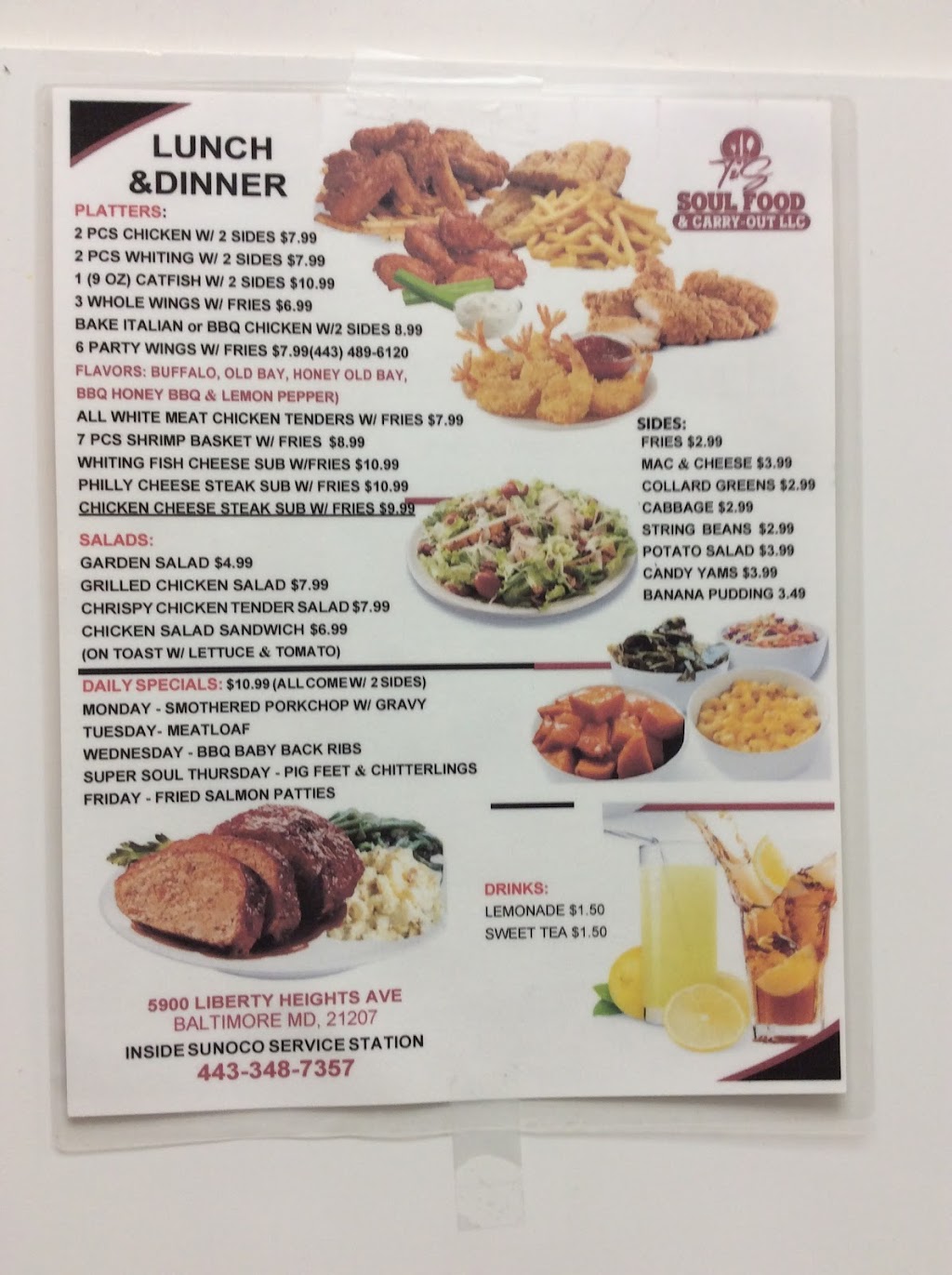 T&S Soul Food and Carryout | 5900 Liberty Heights Ave apt 2, Baltimore, MD 21207, USA | Phone: (443) 348-7357