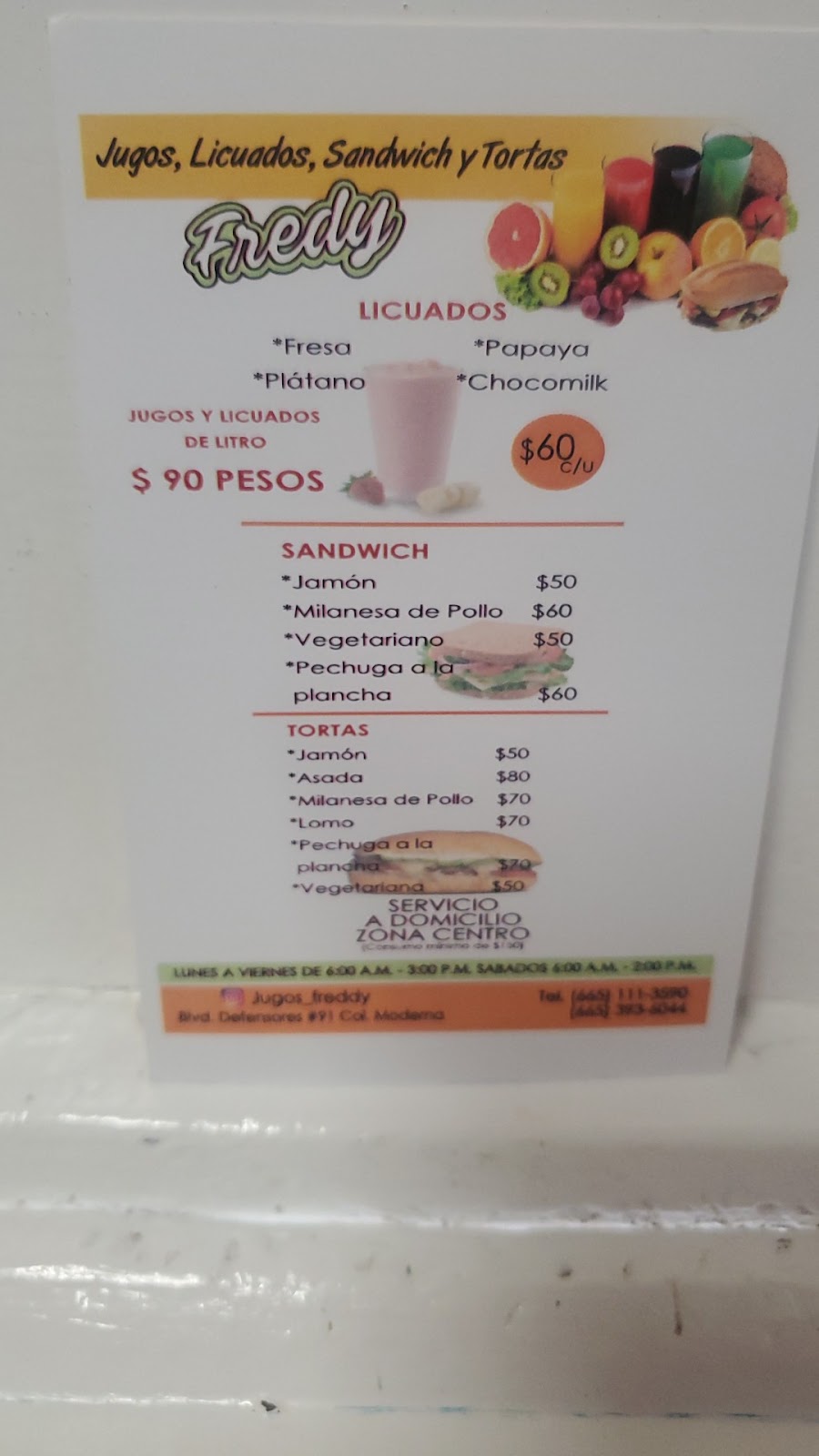 Jugos Y Tortas "Fredy" | Moderna, 21450 Tecate, B.C., Mexico | Phone: 665 111 3590