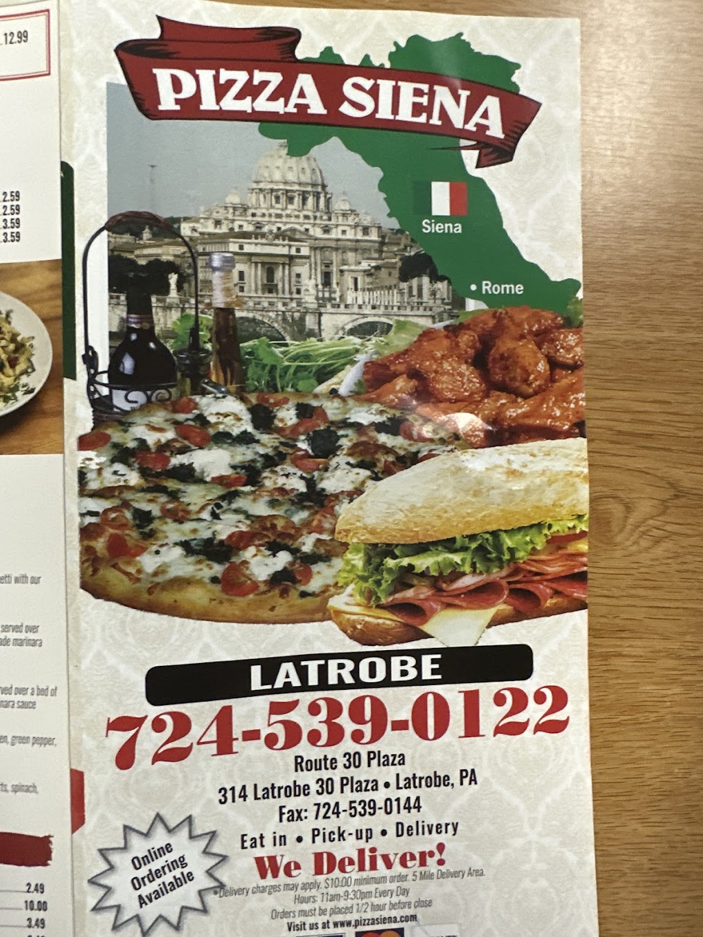 Pizza Siena | 1038 Latrobe 30 Plaza, Latrobe, PA 15650, USA | Phone: (724) 539-0122