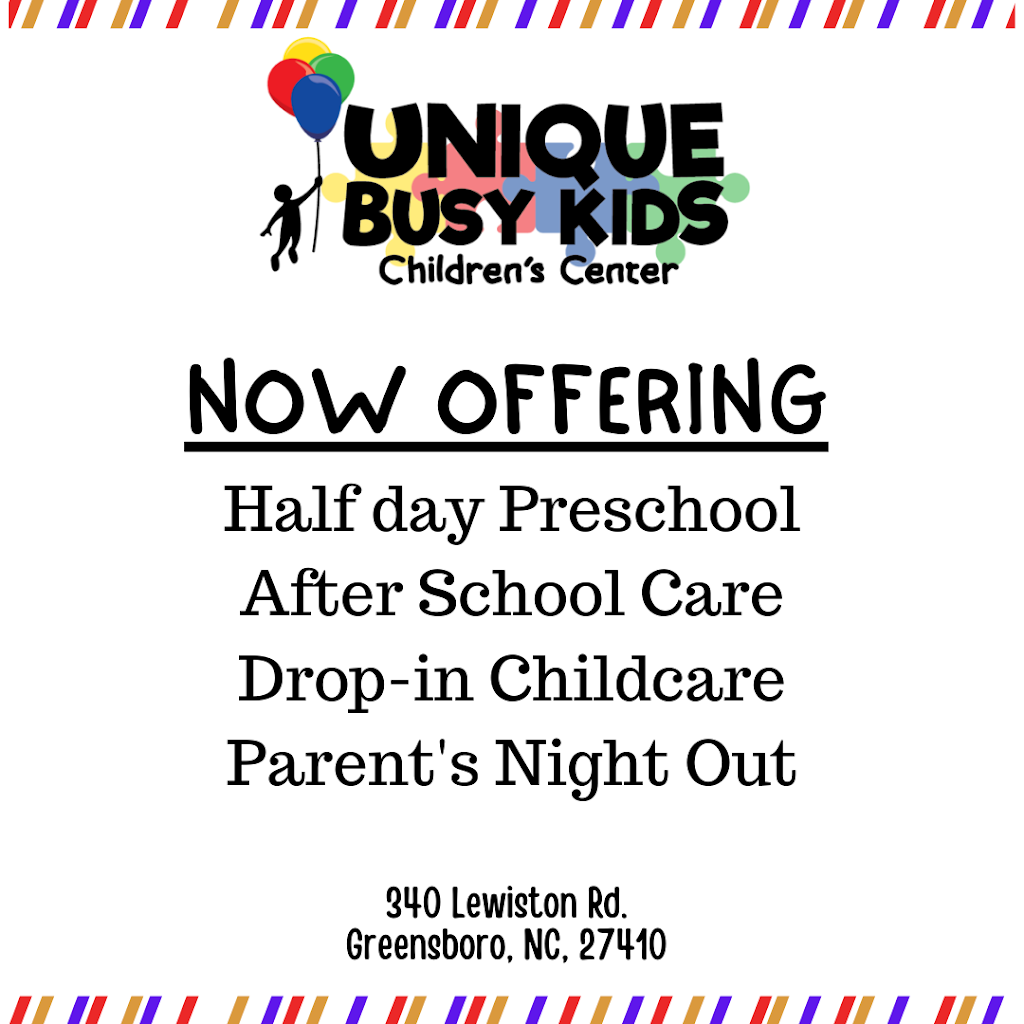 Unique Busy Kids | 3405 Lewiston Rd Suite B, Greensboro, NC 27410, USA | Phone: (336) 291-3897