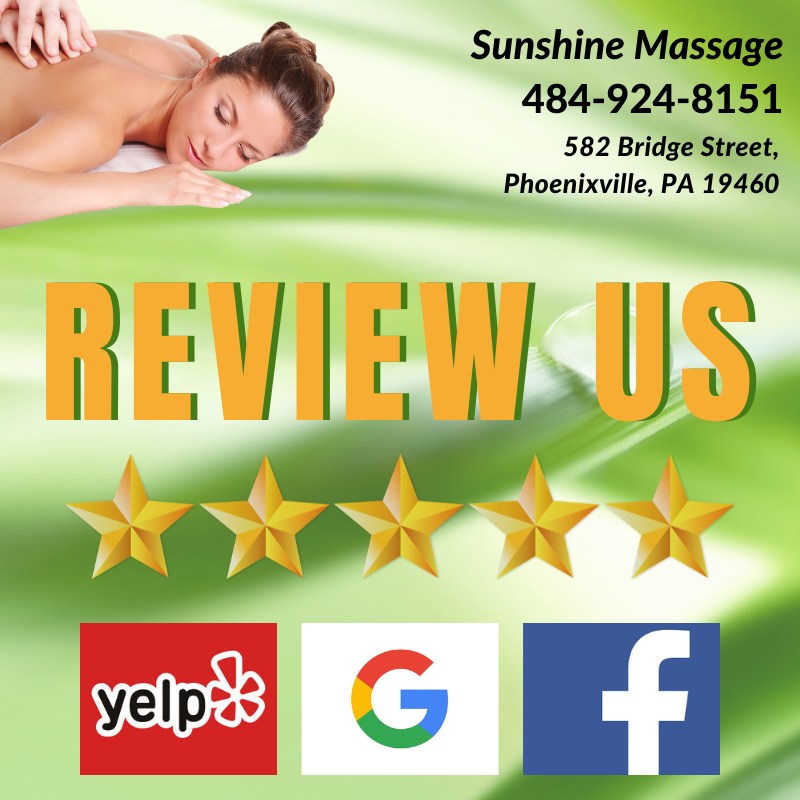 Sunshine Massage - Grand Opening NOW! | 582 Bridge St, Phoenixville, PA 19460, USA | Phone: (484) 924-8151