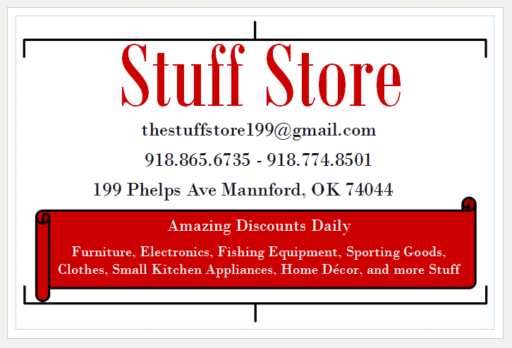 The Stuff Store | 199 Phelps Ave, Mannford, OK 74044, USA | Phone: (918) 774-8501