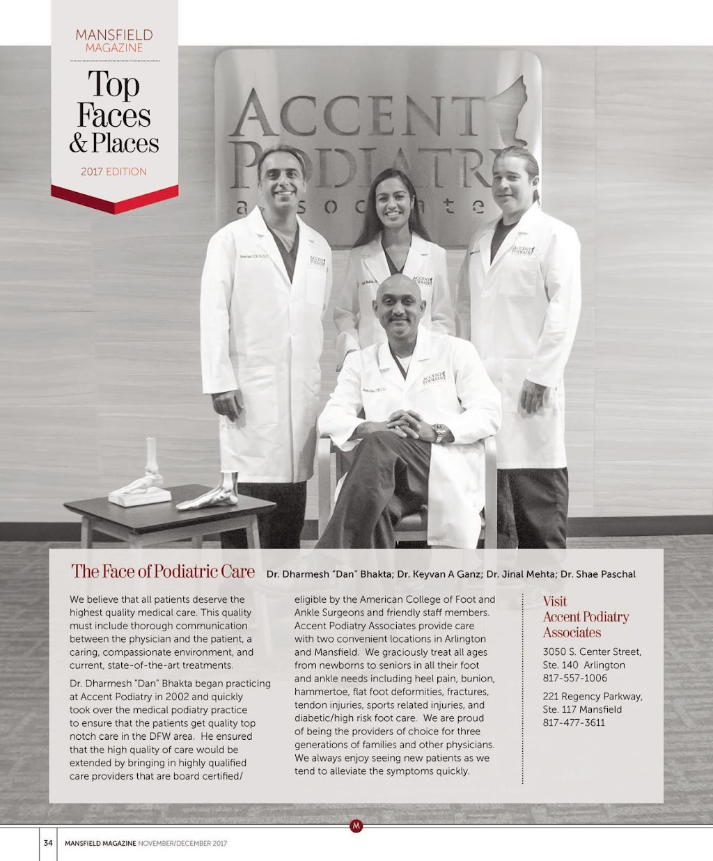 Accent Podiatry Associates | 221 Regency Pkwy #117, Mansfield, TX 76063, USA | Phone: (817) 477-3611