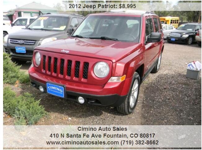 Cimino Auto Sales | 410 N Santa Fe Ave, Fountain, CO 80817, USA | Phone: (719) 382-8662