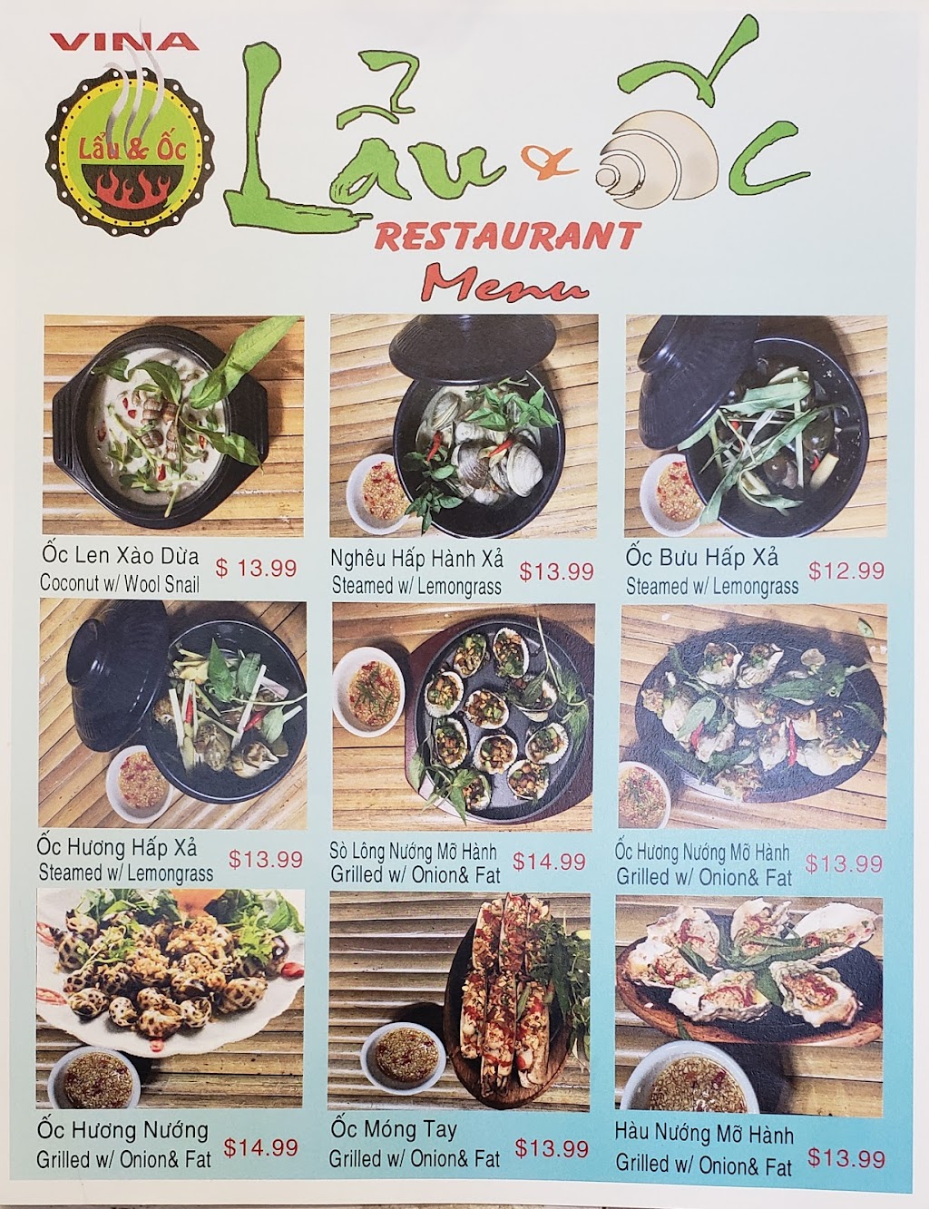 Vina Lẩu & Ốc Restaurant | 100 W Pioneer Pkwy # 156, Arlington, TX 76010, USA | Phone: (682) 408-0402