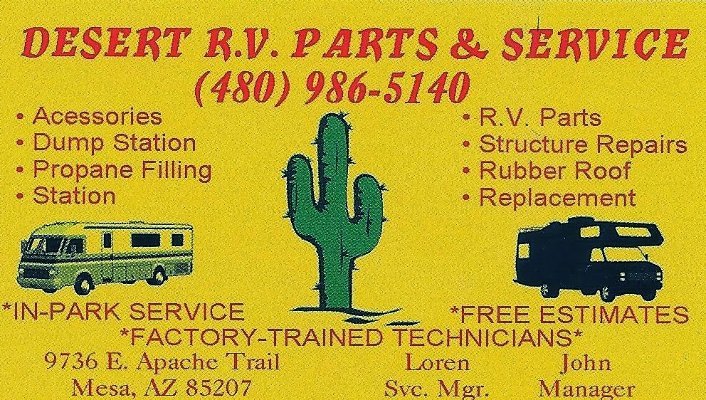 Desert RV Parts & Service | 9736 E Main St, Mesa, AZ 85207, USA | Phone: (480) 986-5140