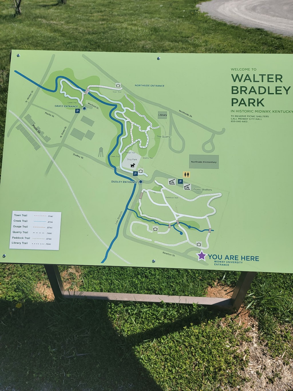 Walter Bradley Park | 399 Dudley St, Midway, KY 40347, USA | Phone: (859) 846-4413