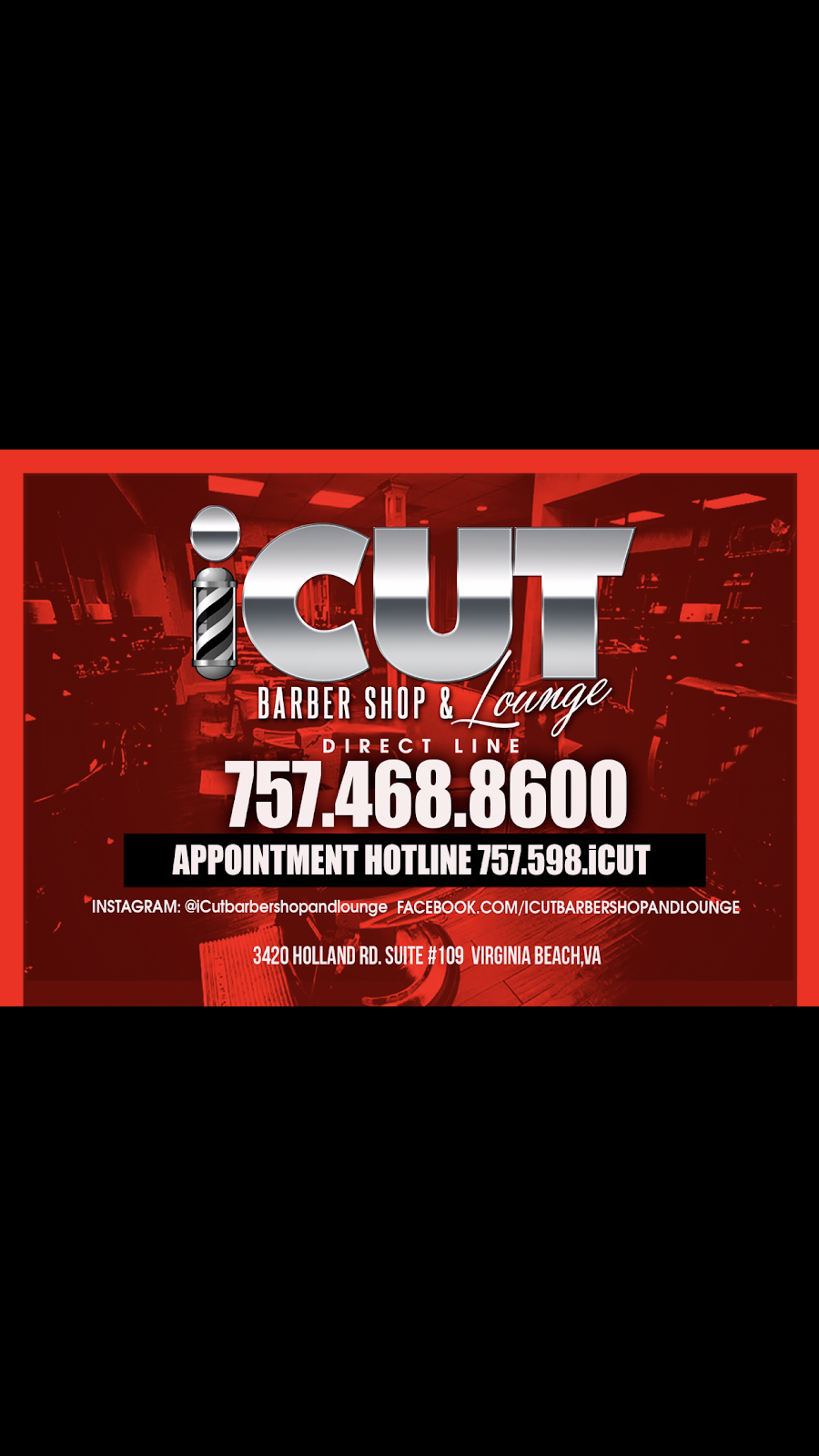 iCut Barber Shop & Lounge | 3300 Holland Road #1106, Virginia Beach, VA 23452, USA | Phone: (757) 598-4288