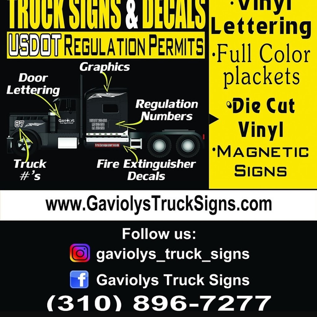 Gaviolys Truck Signs | 19009 S Laurel Park Rd SPC 362, Rancho Dominguez, CA 90220, USA | Phone: (310) 986-7277