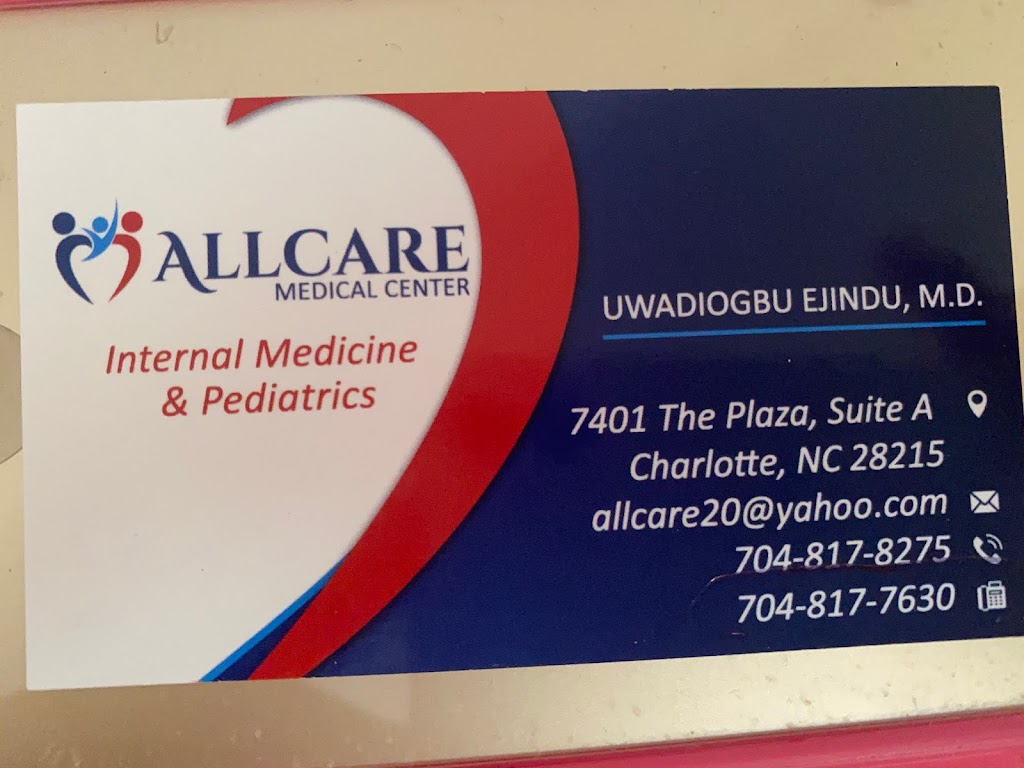 AllCare Medical Center | 7401 The Plaza, Charlotte, NC 28215 | Phone: (704) 817-8275