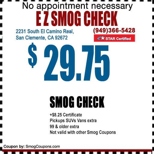 E Z Smog Check | 2231 S El Camino Real, San Clemente, CA 92672, USA | Phone: (949) 366-5428