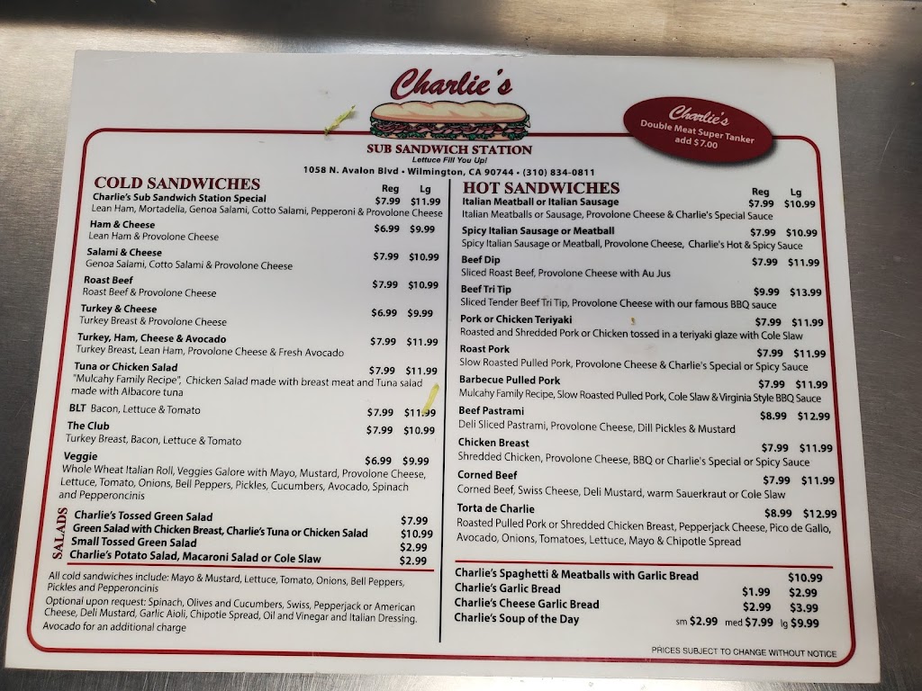 Charlies Sub Sandwich - restaurant  | Photo 9 of 10 | Address: 1050 N Avalon Blvd, Wilmington, CA 90744, USA | Phone: (310) 834-0811