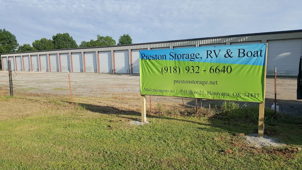 Preston Storage | 11600 Will Sampson Rd, Okmulgee, OK 74447, USA | Phone: (918) 932-6640