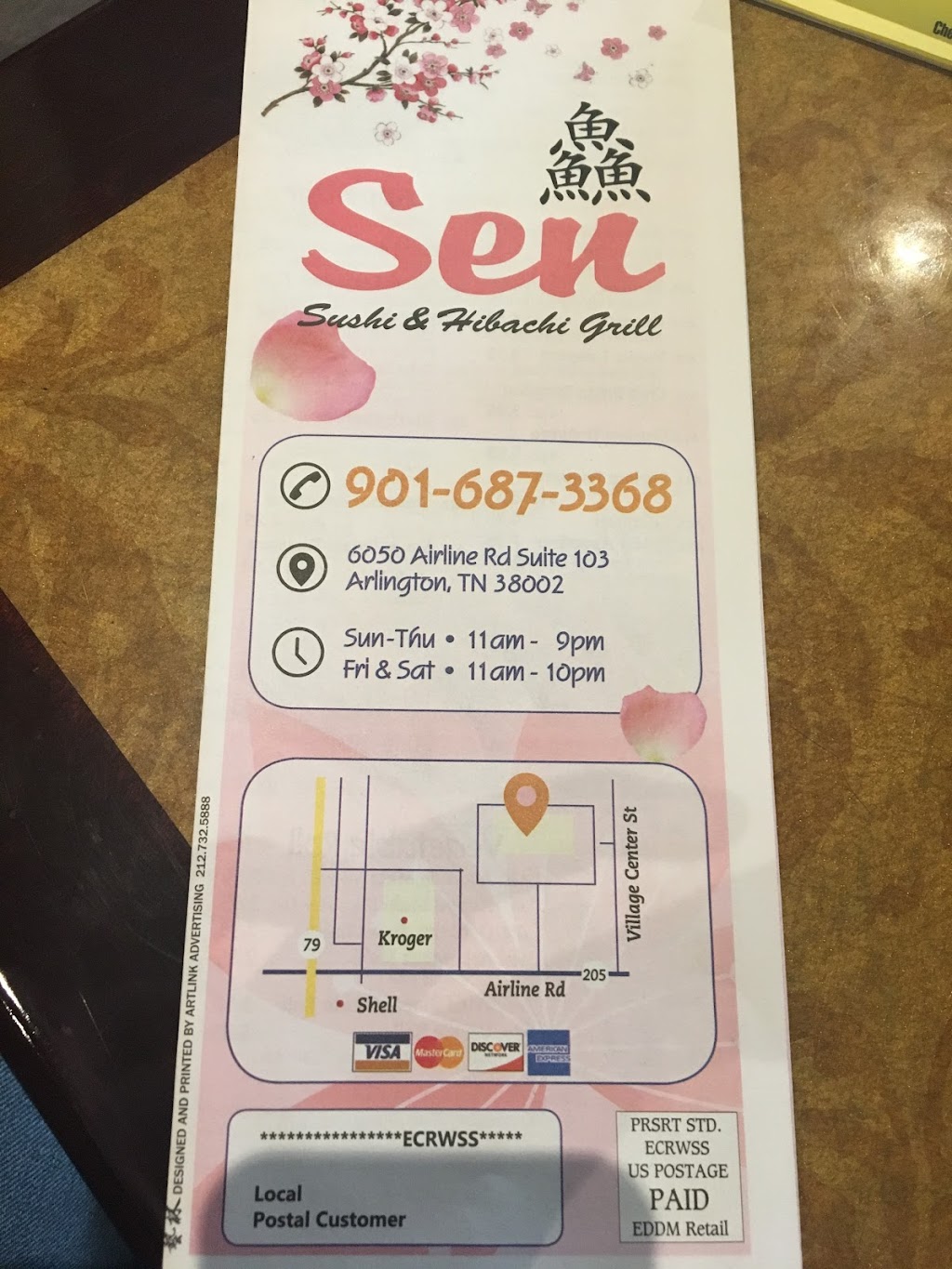 Sen Sushi and Hibachi Grill | 6050 Airline Rd #103, Arlington, TN 38002, USA | Phone: (901) 687-3368