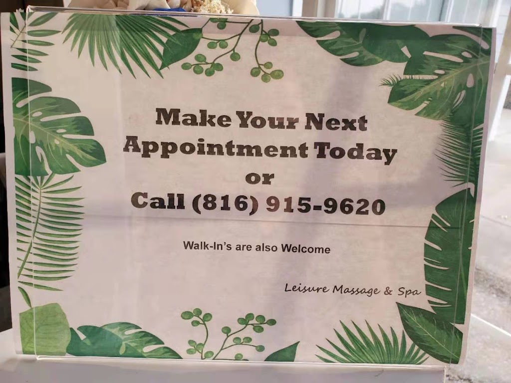 Leisure Massage & Spa | 1010 NW Woods Chapel Rd Suite B, Blue Springs, MO 64015, USA | Phone: (816) 915-9620