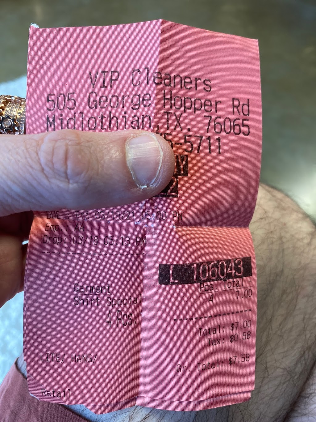 VIP Cleaners | 505 George Hopper Rd, Midlothian, TX 76065, USA | Phone: (972) 775-5711