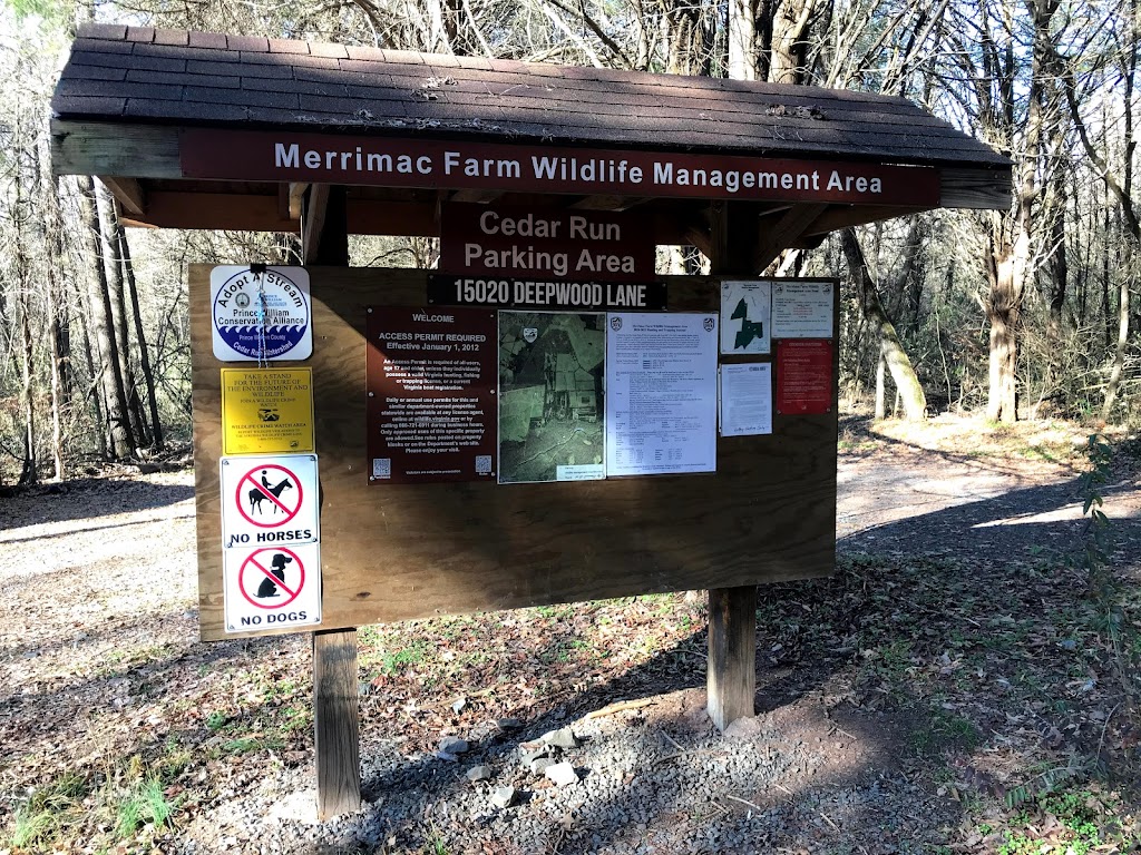 Merrimac Farm WMA "Cedar Run" Parking Area | 15020 Deepwood Ln, Nokesville, VA 20181, USA | Phone: (540) 899-4169