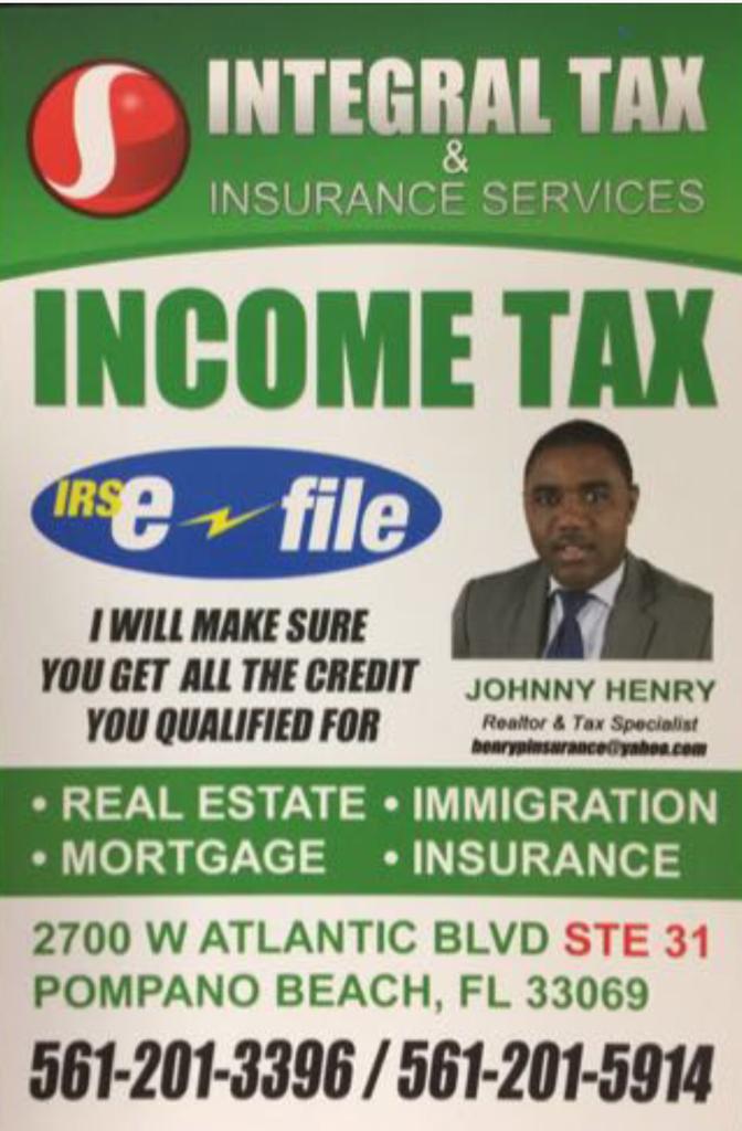 Integral Tax & Insurance Services | 2754 W Atlantic Blvd #31, Pompano Beach, FL 33069, USA | Phone: (561) 201-3396