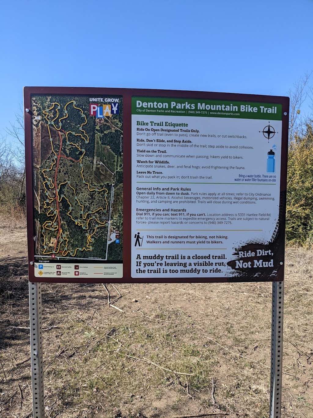 Denton Mountain Bike Trail | 5331 Hartlee Field Rd, Denton, TX 76208 | Phone: (940) 349-7275