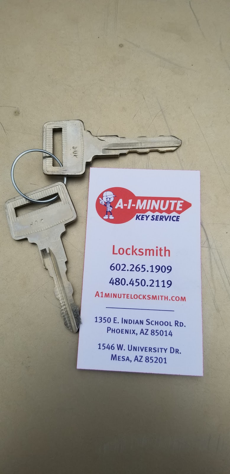 A1 Minute Key Service | 1350 E Indian School Rd, Phoenix, AZ 85014 | Phone: (480) 450-2119