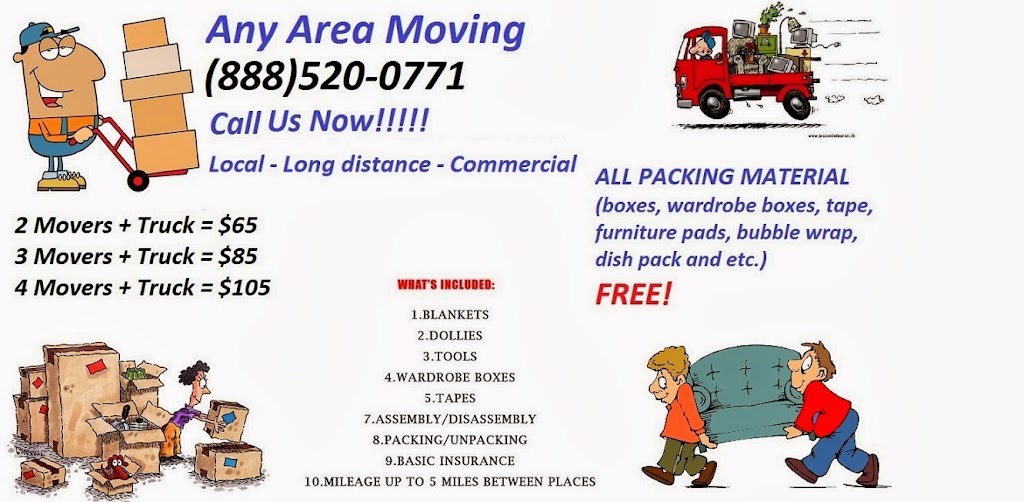 Any Area Moving | 5626 Kester Ave, Sherman Oaks, CA 91411, USA | Phone: (888) 520-0771