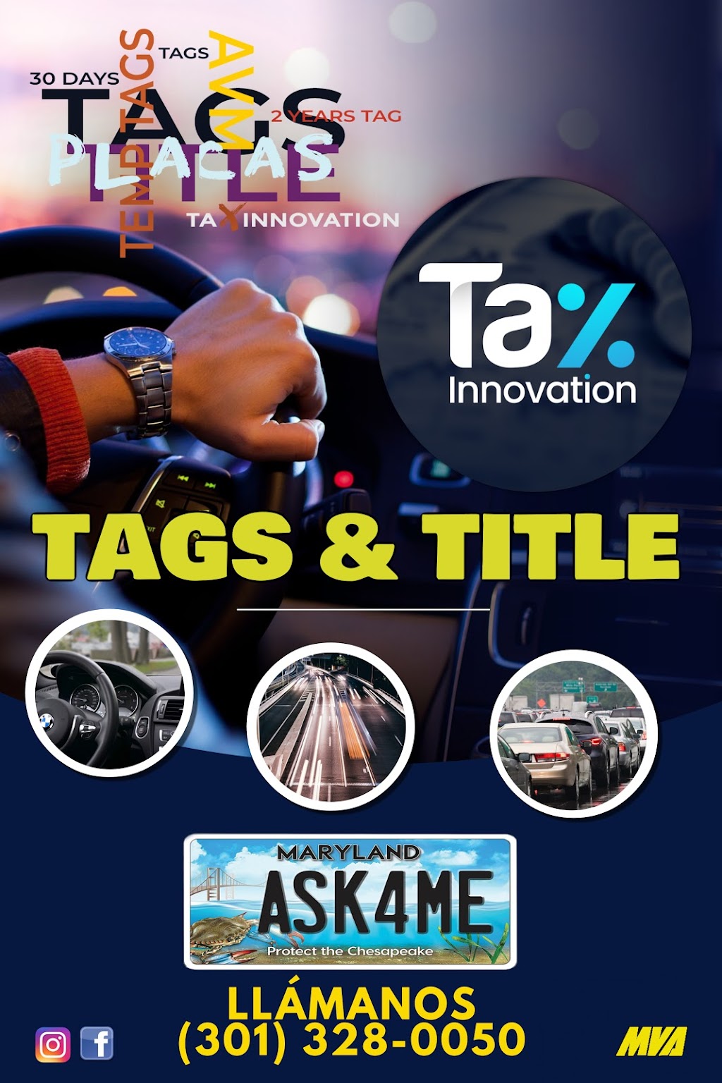 Tax Innovation Tags & Title Services | 12020 Georgia Ave Unit D, Silver Spring, MD 20902, USA | Phone: (301) 328-0050