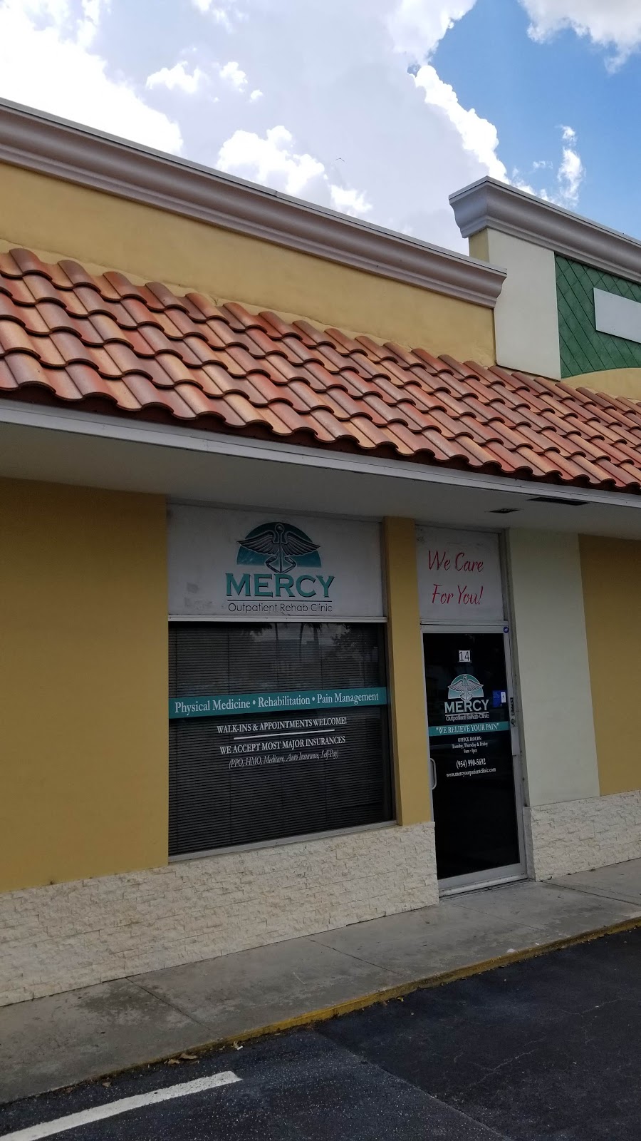 Mercy Outpatient Rehab Clinic | 660 FL-7 #14, Plantation, FL 33317, USA | Phone: (954) 990-5692