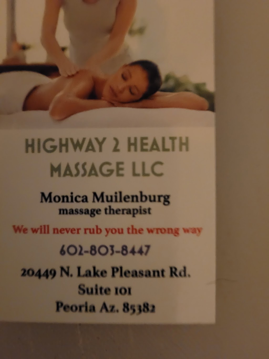 Highway 2 Health MassageLLC | 20449N N Lake Pleasant Rd #101, Peoria, AZ 85382, USA | Phone: (602) 803-8447
